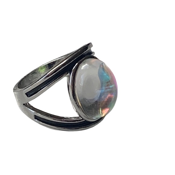 Rainbow of Colors Faux Moonstone Fashion Ring Woman’s Jewelry Mood Ring - Picture 3 of 11